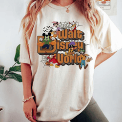 vintage walt disney world halloween shirt, retro disneyworld halloween shirt, mickey and friends halloween pumpkin shirt