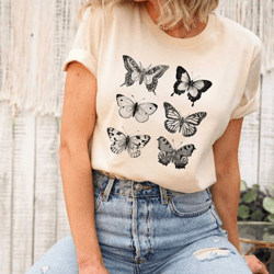moth shirt, boho shirt, cottagecore shirt, moths tshirt, butterflies shirt, butterfly tshirt, womens graphic tees, women