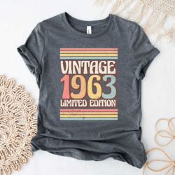 1963 shirt, vintage 1963 limited edition 60th birthday shirt, 60th birthday gifts for women, 60th birthday gifts for men