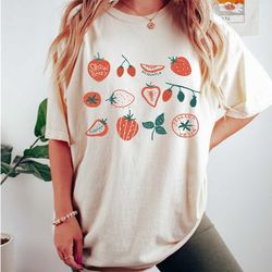 strawberry shirt, strawberries shirt, fruit shirt, nature shirt, gardening shirt, farmer shirt, cute retro graphic tees