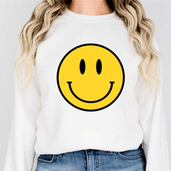 smile face sweatshirt,minimalist smile face hoodie, sleeve smile face sweatshirt, think positive smile face hoodie, smil