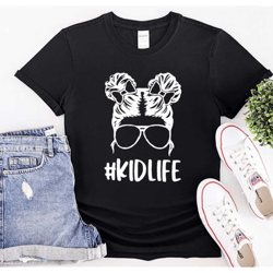 girl gifts, birthday gifts, girl, great gift idea,kidlife messy bun skull cool kid shirt