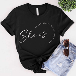 she is fierce strong brave full of fire shirt, strong women t-shirt, she is fierce t-shirt, feminist shirt, feminist gif