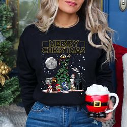Christmas Dsny Star Sweatshirt, Baby Yo Christmas, Vder Christmas Tree, Funny Christmas Shirt, Holiday Crewneck Retro Sa