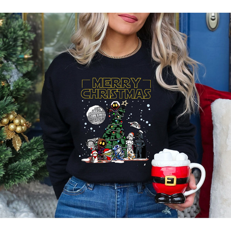 Christmas Dsny Star Sweatshirt, Baby Yo Christmas, Vder Christmas Tree, Funny Christmas Shirt, Holiday Crewneck Retro Santa.jpg