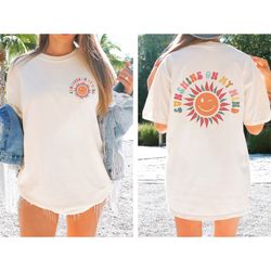 comfort colors retro sun shine on my mind shirt, beach shirt, lounge comfort shirt, comfort color summer tshirt, weekend