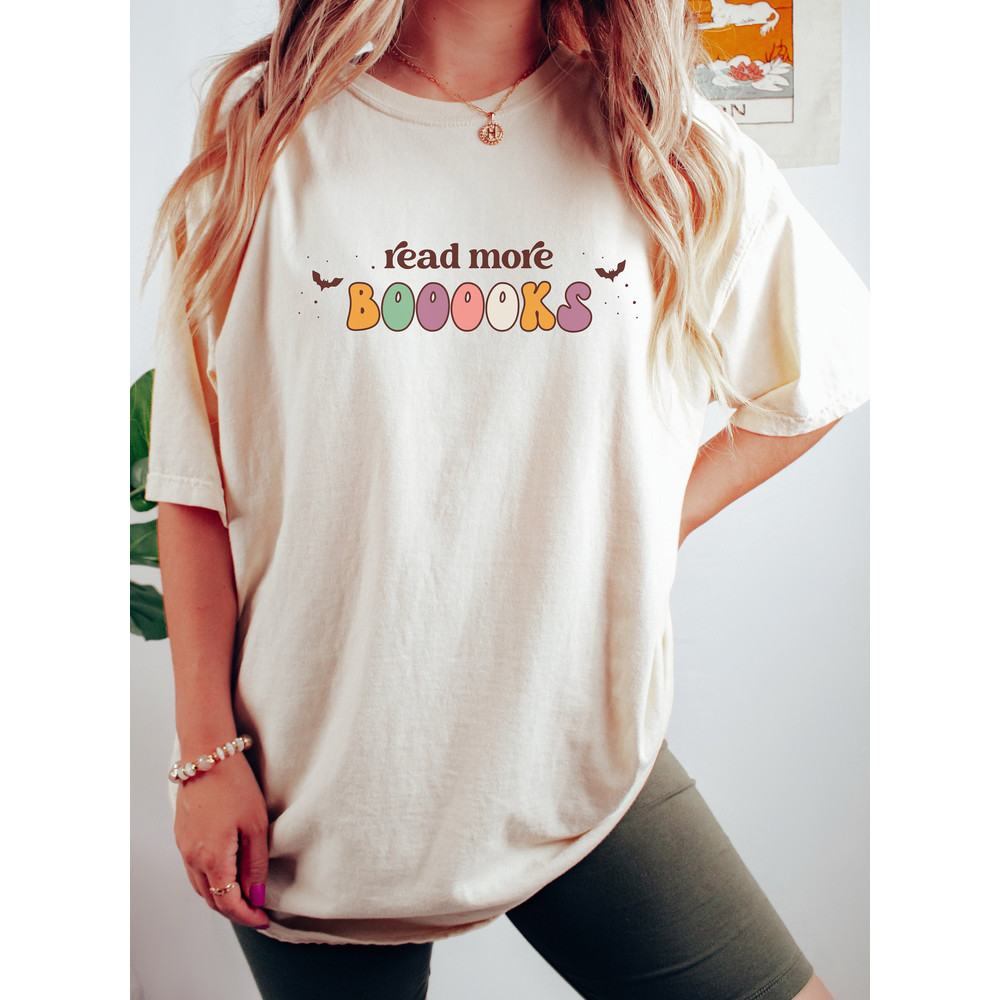 Comfort Colors, Teacher Halloween Shirt, Teacher, Read More Books, Spooky Teacher Ghost Shirt, Teacher Teams Shirt, Halloween Party, Vintage.jpg