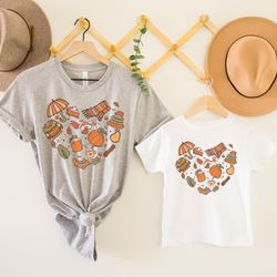 Fall Autumn Doodles Hearth Shirt Gift For Fall Moms, Cute Fall Halloween Tshirt, Halloween Sweatshirt, Pumpkin Sweatshir