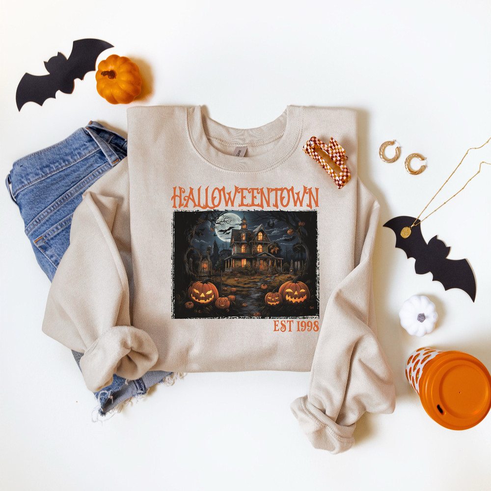 Halloweentown Est 1998 Sweatshirt, Halloweentown University, Retro Halloweentown Sweatshirt, Fall Sweatshirt, Vintage Halloween Sweatshirt 1.jpg