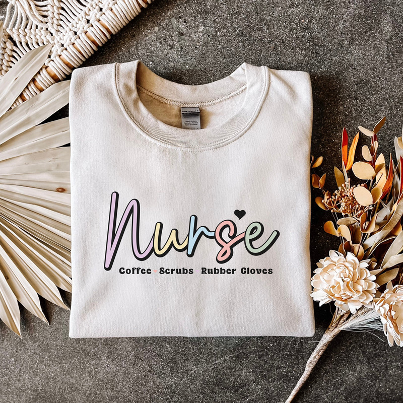 Nurse Sweatshirt, Coffee Scrubs Rubber Gloves Sweatshirt, Nurse Life Hoodie, Nurse Definition Sweatshirt, Nursing School Hoodie, Nurse Gift.jpg