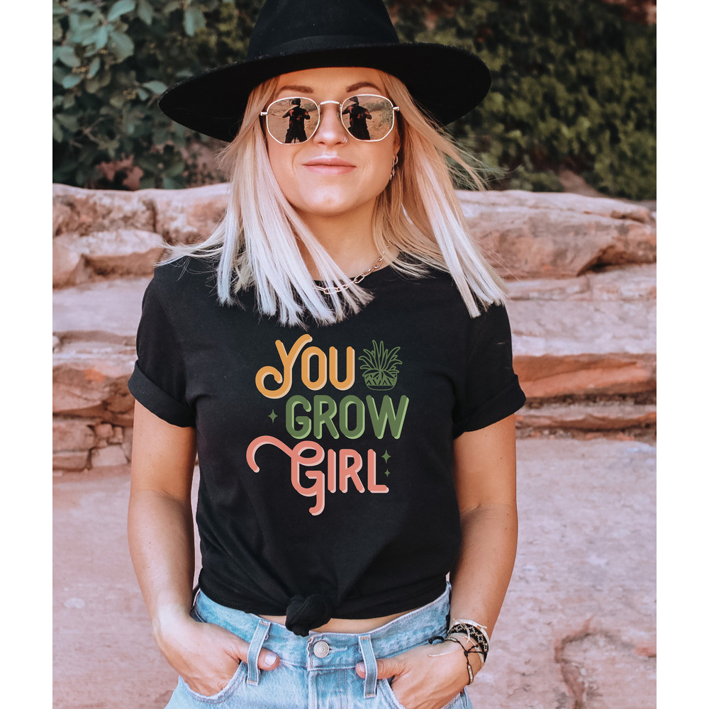 Plant Lover Shirt, You Grow Girl, Plant Lady T-Shirt, Plant Lover Gift, Gardening Shirt, Plant Mom, Gift For Her, Outdoorsy, Succulent.jpg