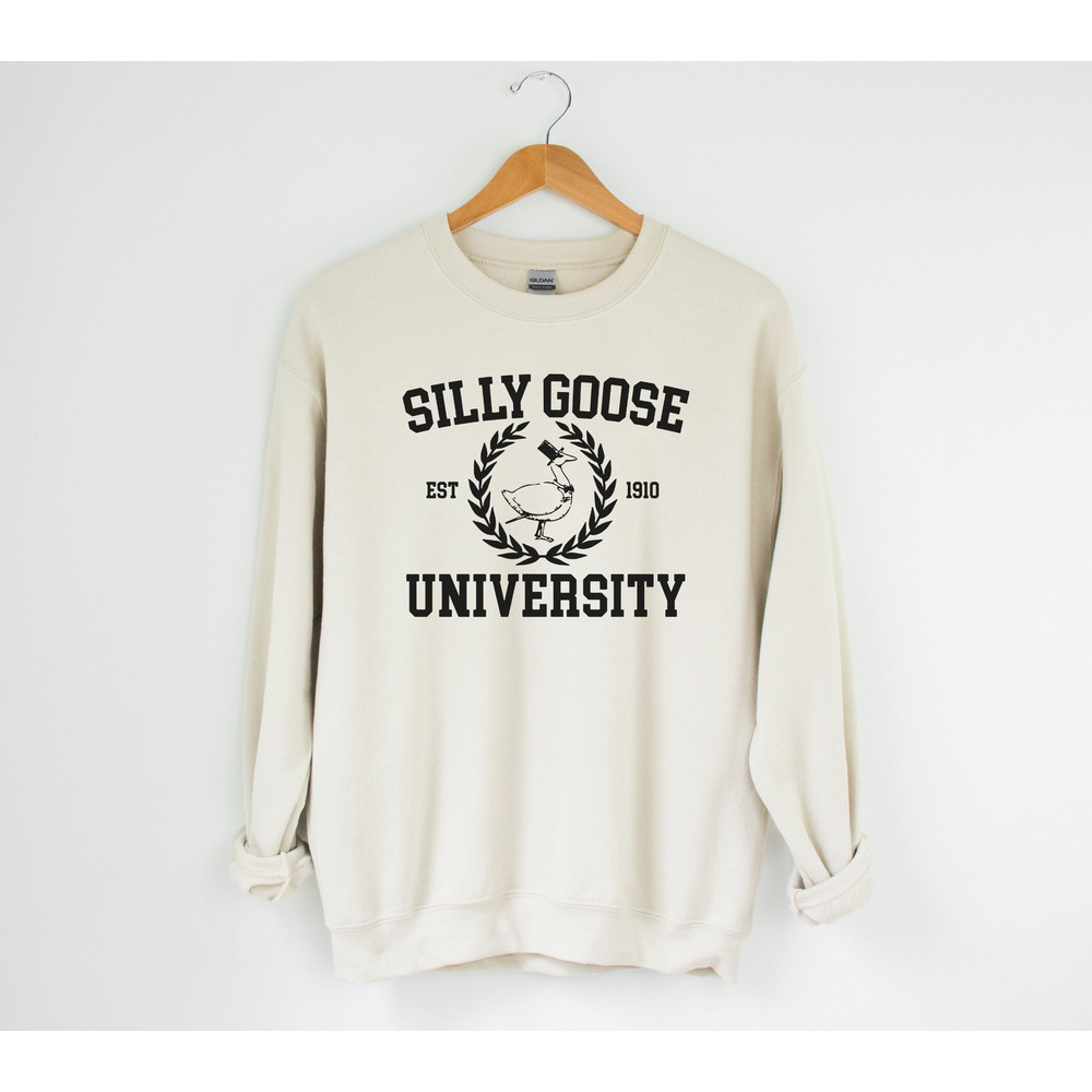 Silly Goose University Crewneck Sweatshirt, Unisex Silly Goose University Shirt, Funny Men's Sweatshirt, Funny Gift for Guys, Funny Goose.jpg