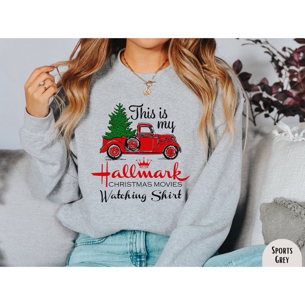 This is My Hallmark Christmas Movie Watching Sweatshirt, Holiday Movie Long Sleeve Tee, Hallmark Crewneck, Unisex Christmas Gift Sweatshirt.jpg