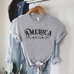 America Est 1776 Shirt, Happy 4th of July Shirt, 1776 T-Shirt, Mens USA Graphic Tee, Fourth of July Gifts,4th of July Sh