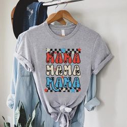 American Mama Retro Shirt, Mama 4th of July Shirt,Patriotic Mom Tshirt,Independence Day Gift for Mothers Day,Retro Mama