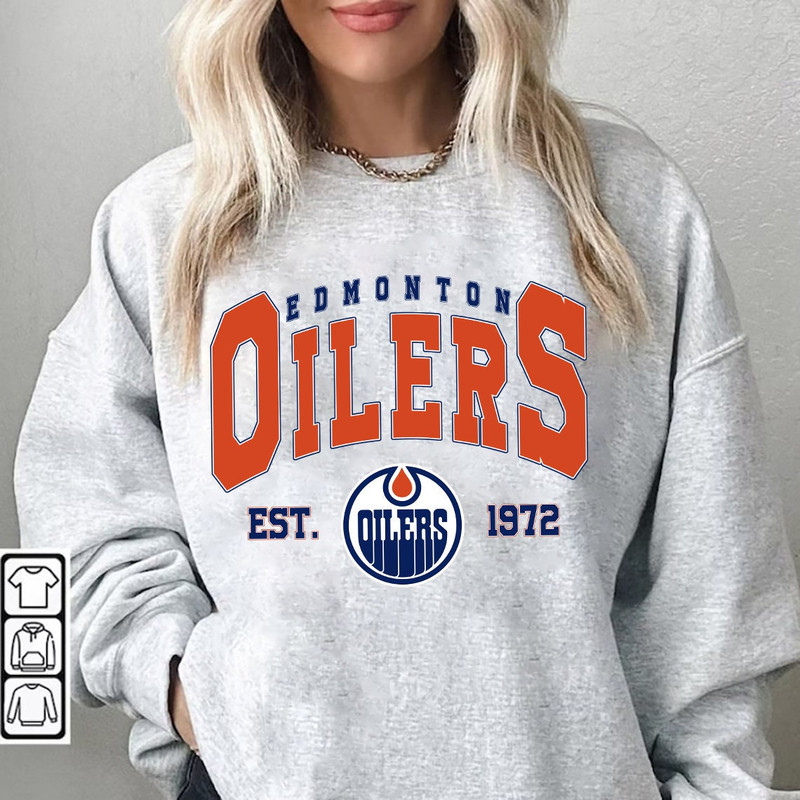 Vintage Edmonton Oiler Sweatshirt, Oilers Tee, Hockey Sweatshirt, College Sweater, Hockey Fan Shirt, Edmonton Hockey Shirt.jpg