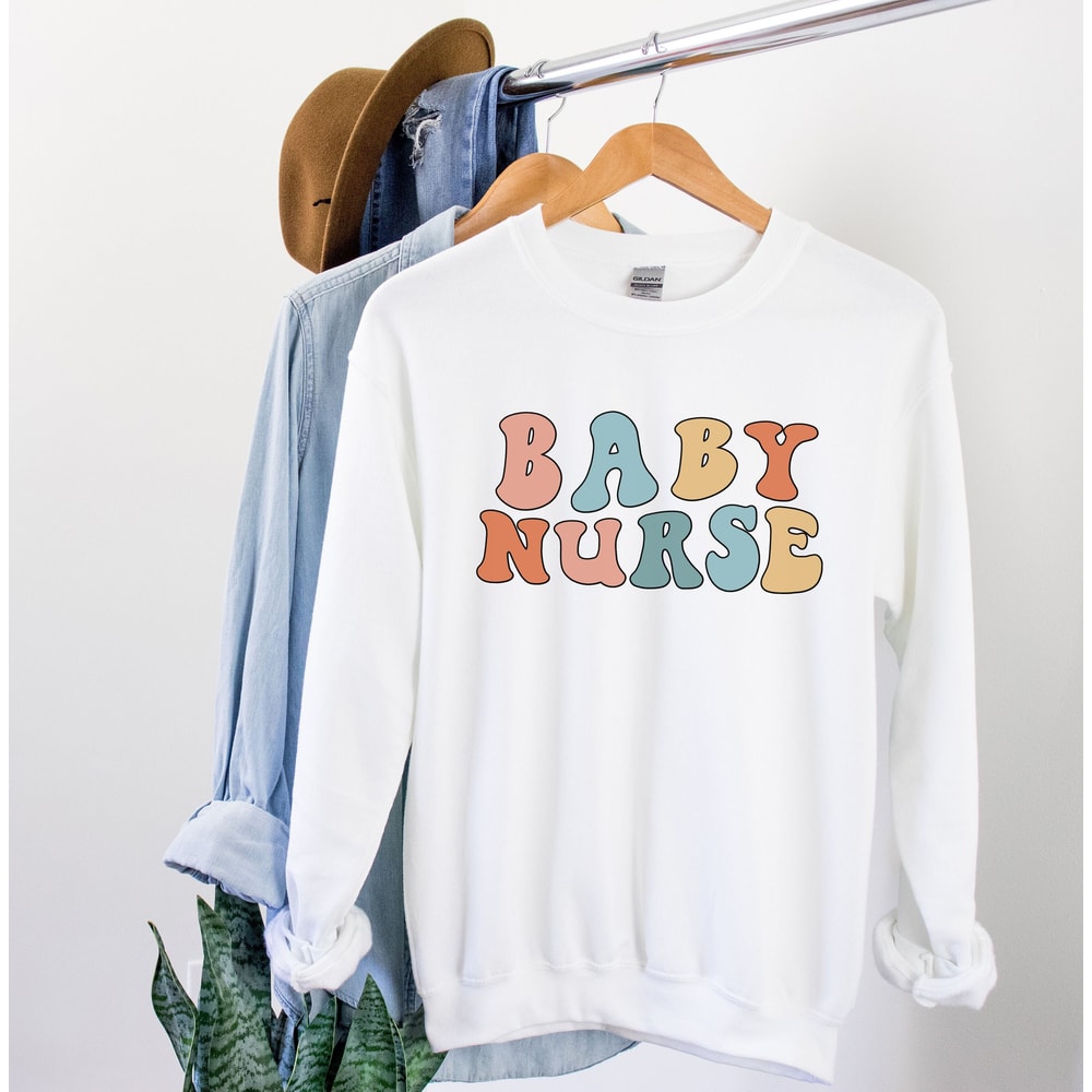 Baby Nurse Sweatshirt Newborn Nursery Nurse NICU Nurse Gift Mother Baby Nurse Shirt Baby Nurse Gift Neonatal Nurse Registered Nurse Shirts 2.jpg