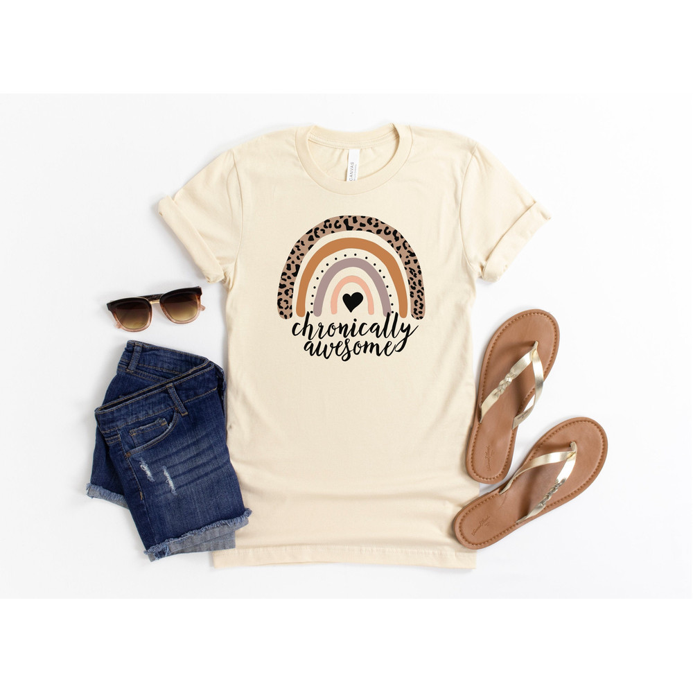 Chronically Awesome Shirt, Spoonie Shirt, Chronic Illness Tshirt, Chronic Pain Gift, Rheumatoid Arthritis, POTS Syndrome, Dysautonomia Tee.jpg