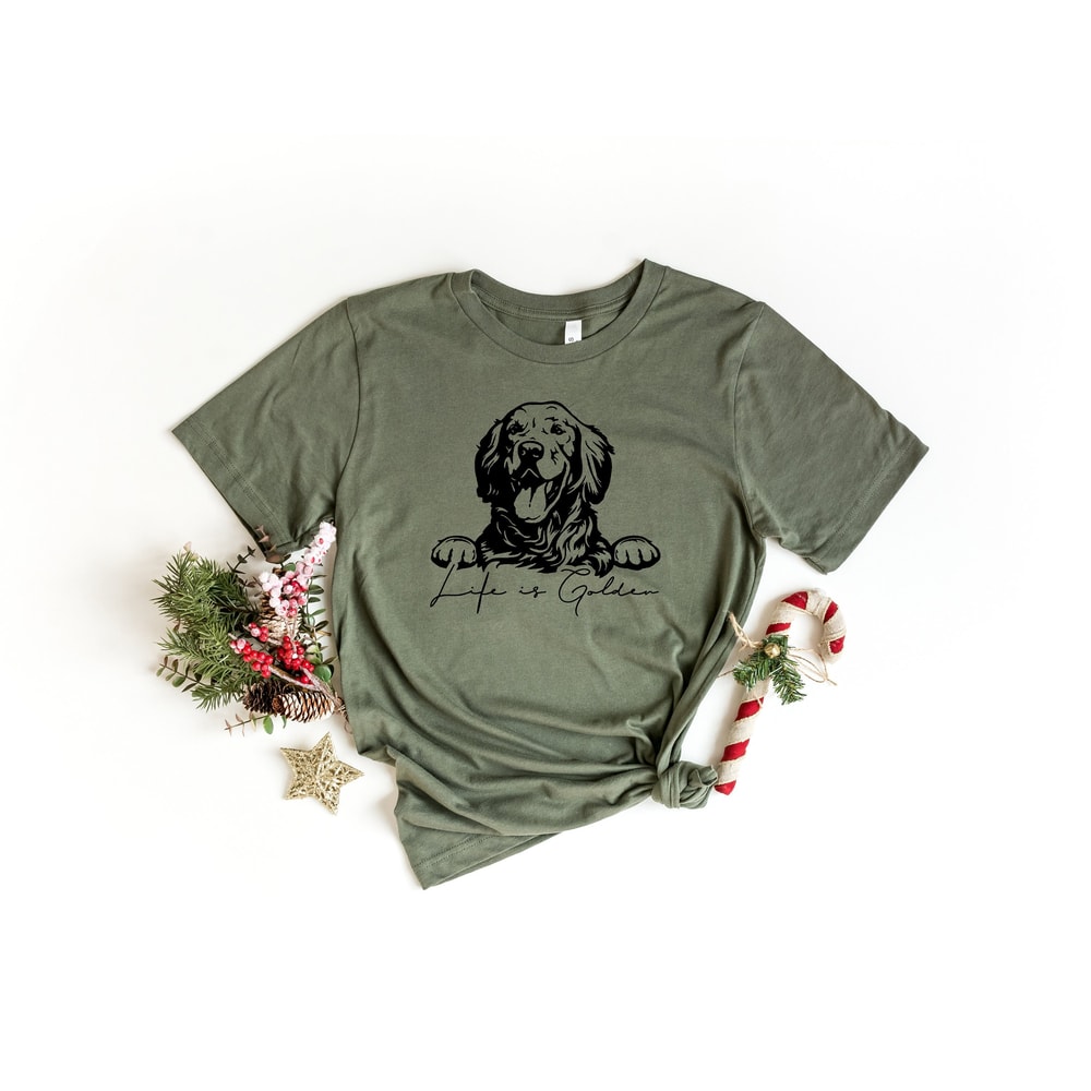 Life is Golden Sweatshirt, Golden retriever dog mom Shirt, Golden mama Tee, Golden Owner Gift, Dog Lover Sweater, Cool Dog Apparel Xmas Gift.jpg