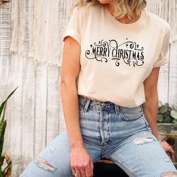 merry christmas sweatshirt, womens christmas shirt, merry and bright christmas sweater, christmas crewneck, cute xmas gi