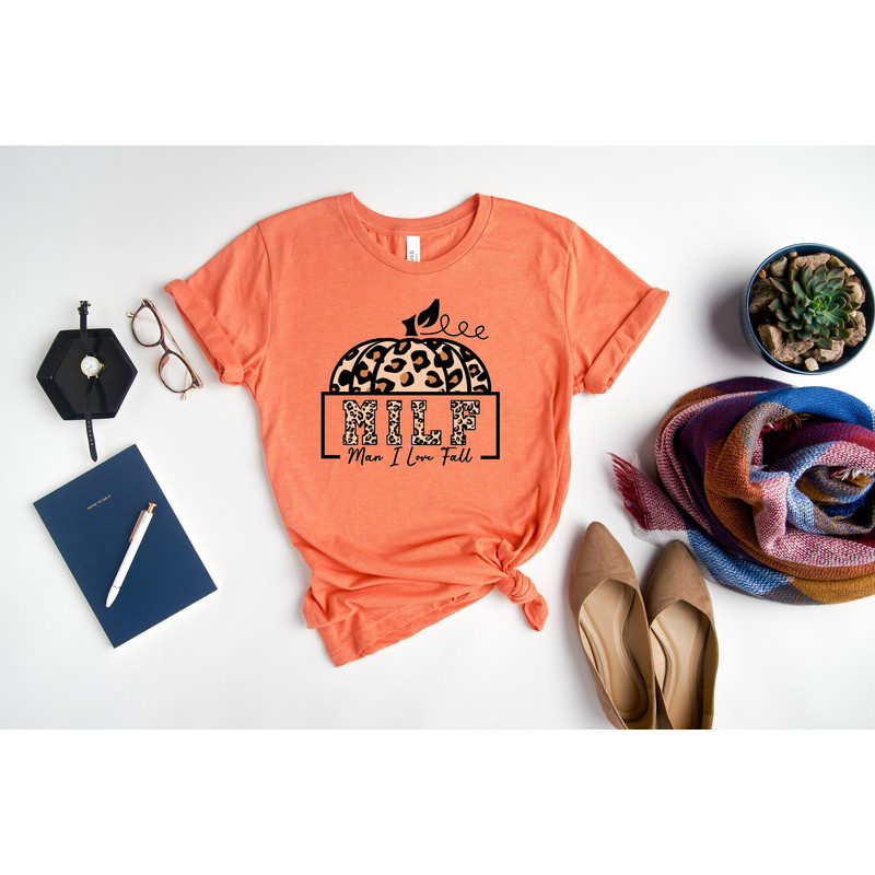 Milf Man I Love Fall Shirt, Pumpkin Shirt, Fall Season Shirt, Milf Shirt, Leopard Pumpkin Shirt, Matching Thanksgiving Shirt Cheetah Pumpkin.jpg