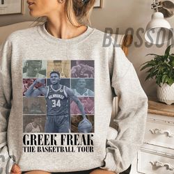 giannis antetokounmpo shirt, giannis antetokounmpo the basketball tour sweatshirt, milwaukee basketball merch, greek fre