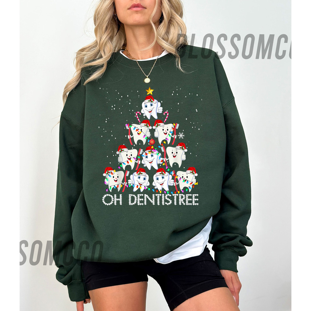 Oh Dentistree Tooth Tree Shirt, Merry Christmas Dentist Shirt, Merry Christmas Hoodie, Christmas Dentist Student Gift.jpg