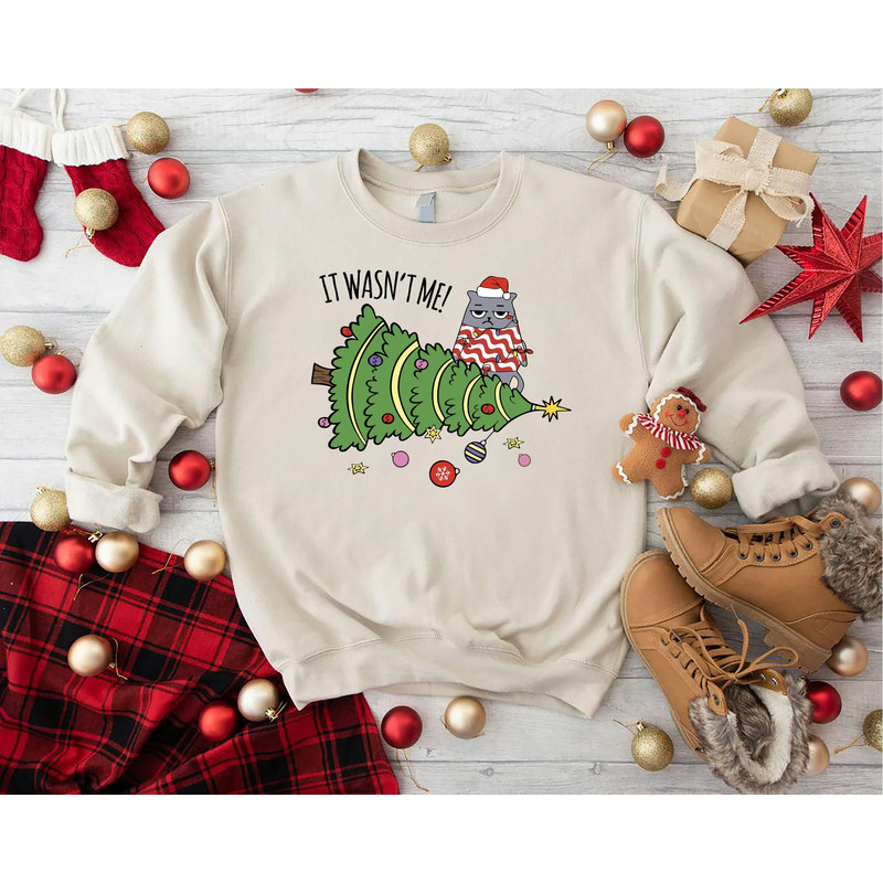 Christmas Cat Sweatshirt, It Wasn't Me Sweatshirt, Funny Cat Christmas Sweatshirt, Xmas Black Cat Sweatshirt, Christmas Gift For Cat Lover.jpg