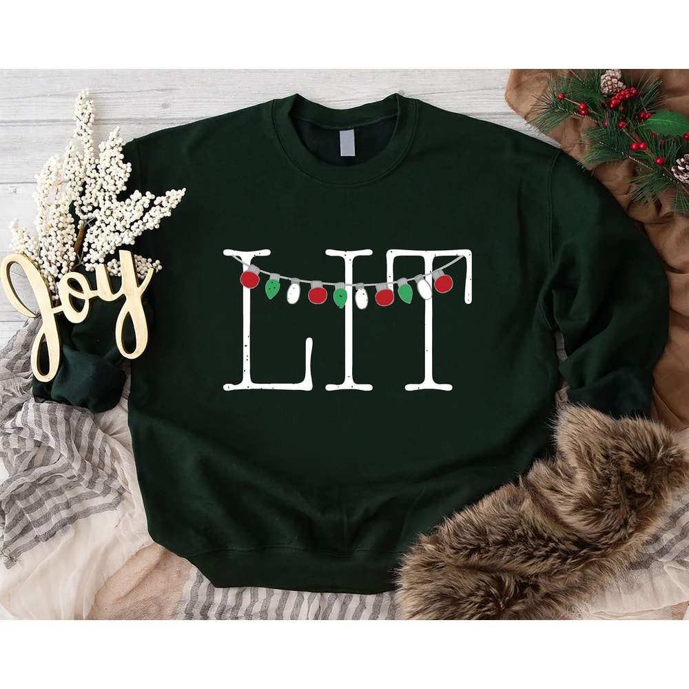 Christmas Lit Sweatshirt, Xmas Family Sweatshirt, Lighting Sweatshirt, Christmas Gift, Holiday Xmas Sweatshirt, Christmas Women Sweatshirt.jpg