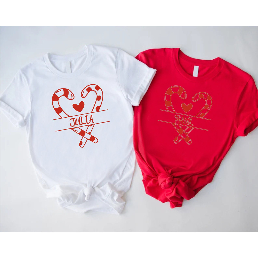 Custom Candy Cane Family Christmas Shirt, Personalized Christmas Gift, Christmas Name Shirt for Kids, Xmas T-Shirt, Candy Cane T-Shirt.jpg