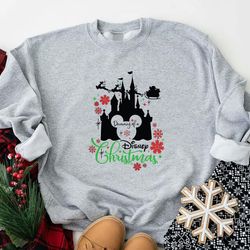 Disney Christmas Sweatshirts, Mickey Christmas Sweatshirt, Disney Castle Sweatshirt, Disneyland Christmas Sweatshirt, Mi