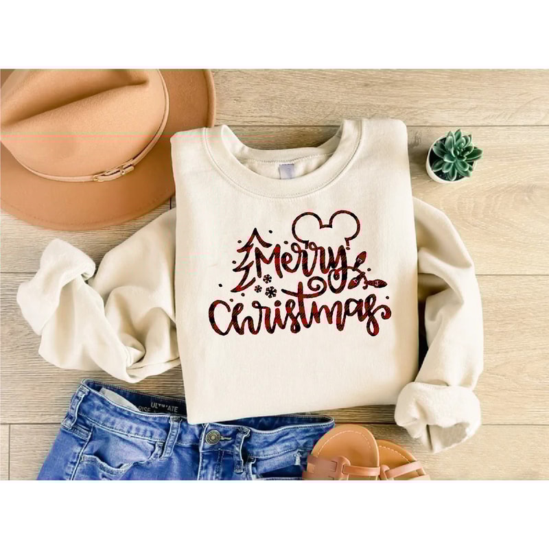 Disney Christmas Tree Sweatshirt, Mickey Merry Christmas Sweatshirt, Disney Holiday Gift, Christmas Sweatshirt, Mickey Xmas Tree Sweatshirt.jpg