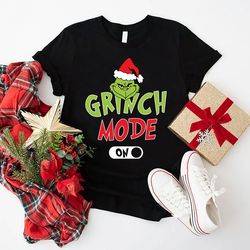 grinch hand shirt, grinch mode on t-shirt, merry grinchmas shirt, xmas grinch t-shirt, christmas party tees, grinch gift
