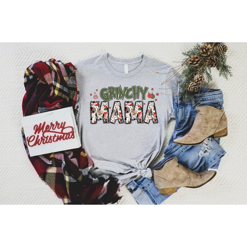 Grinchy Mama Shirt, Mama Grinch T-Shirt, Christmas Gift For Mama, Mama Xmas Tees, Merry Grinchmas Shirt, Grinch Lover Shirt, Grinch Mom Tees.jpg