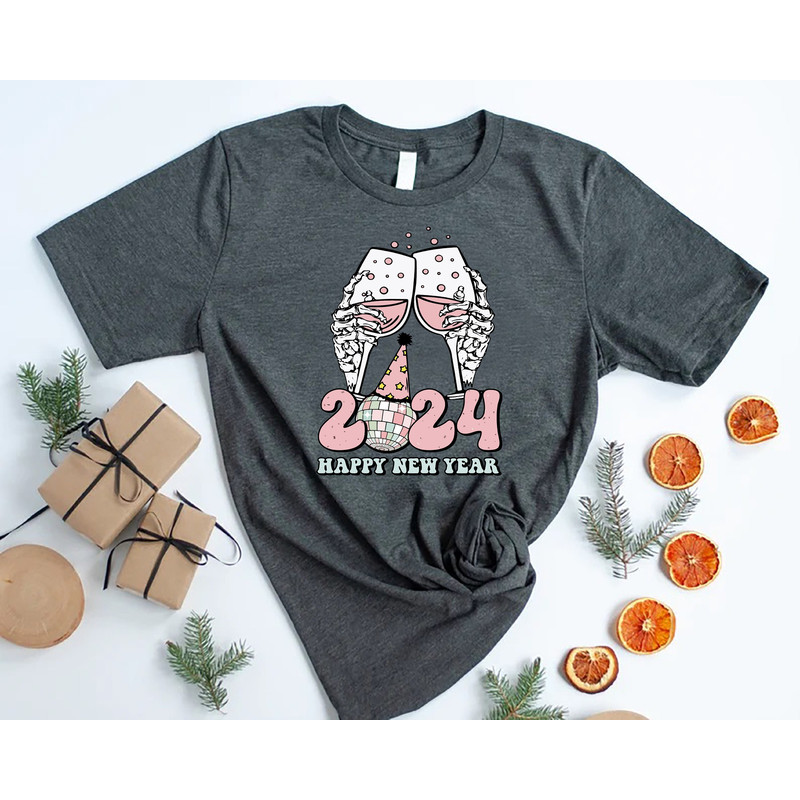 Happy New Year Shirt, Cheers To The New Year T-Shirt, 2024 New Year's Crew Tees, New Years Eve Outfits, New Year Gift, Xmas Holiday Apparel.jpg