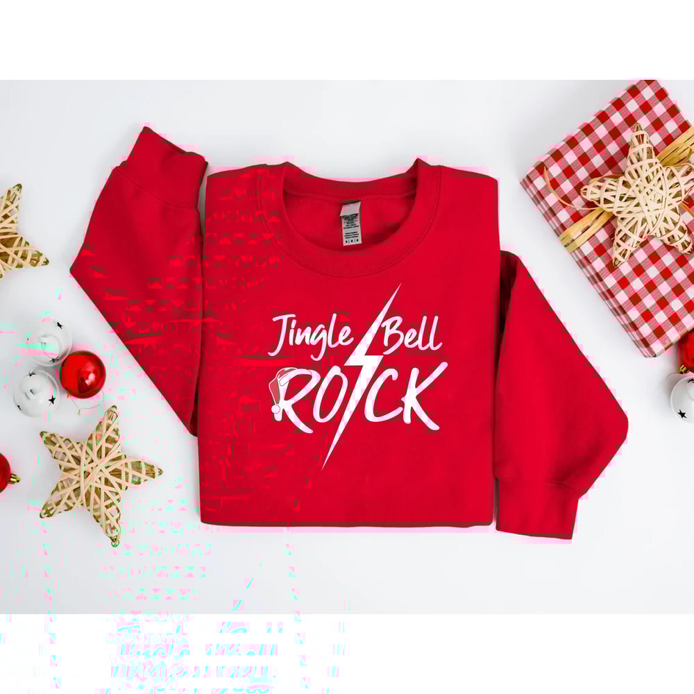 Jingle Bell Rock Sweatshirt, Women Xmas Sweatshirt, Christmas Season Gift, Rock Christmas Sweatshirt, Women Christmas Top, Xmas Holiday Gift.jpg