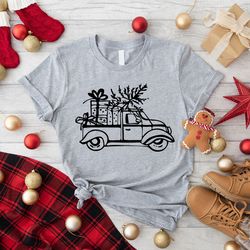 merry christmas truck shirt, christmas t-shirt, christmas tree shirt, xmas gift, xmas shirt women, xmas truck, winter sh