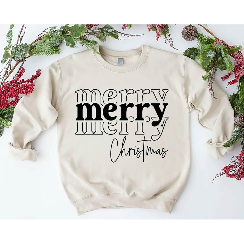 Merry Christmas Retro Sweatshirt, Christmas Sweatshirt, Merry Xmas Sweatshirt, Vintage Holiday Gift, Christmas Winter Outfit,Xmas Sweatshirt.jpg