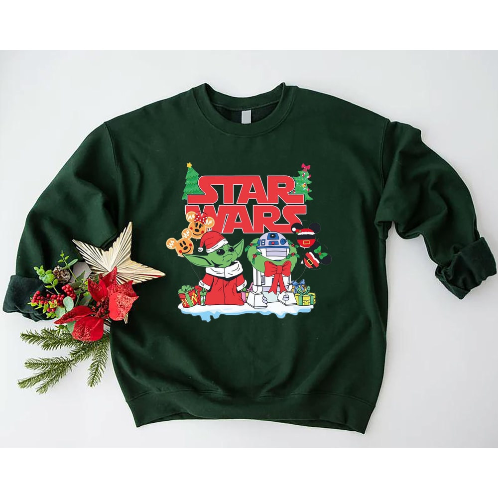 Star Wars Christmas Sweatshirt, Baby Yoda Christmas Sweatshirt, Disney Trip Sweatshirts, Xmas Holiday Gift Tee, Xmas Baby Yoda Sweatshirt.jpg