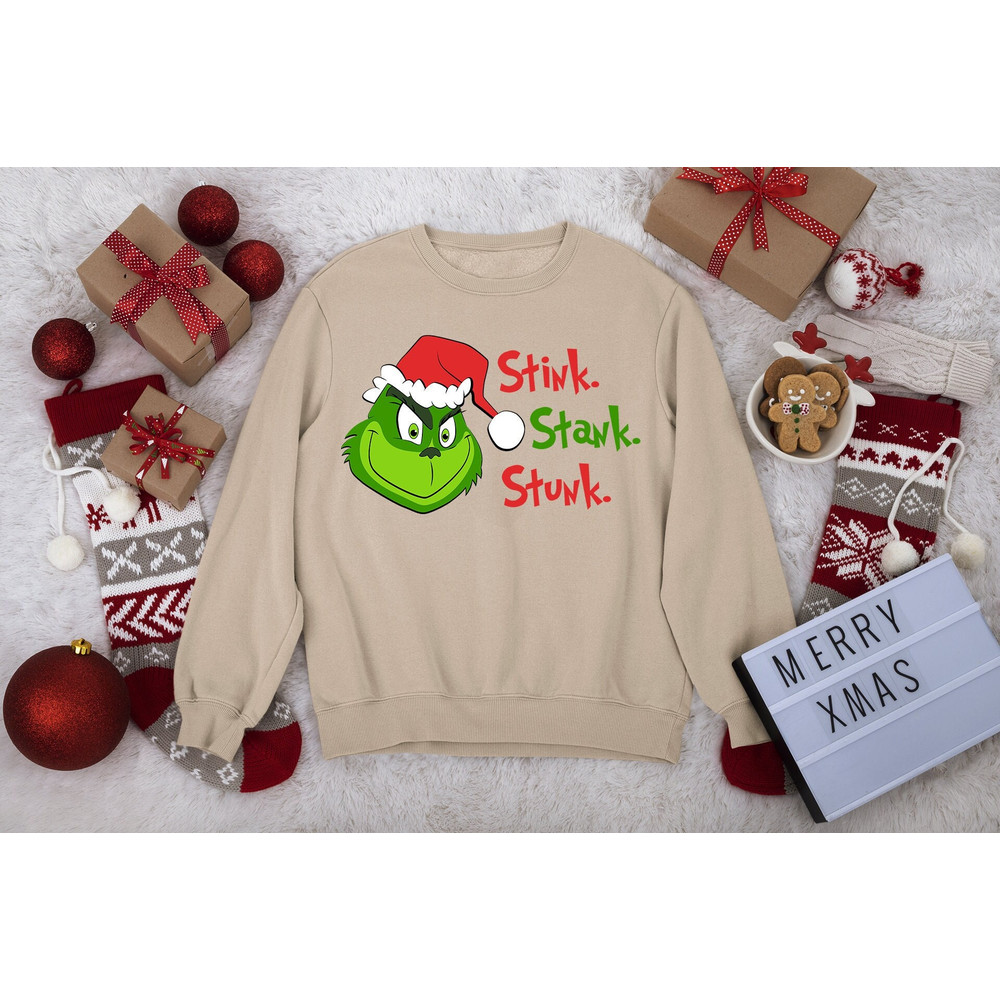 Stink Stank Stunk Grinch Christmas Sweatshirt, Funny Xmas Sweatshirt, Merry Christmas Gift, Funny Sweatshirt, Family Christmas Sweatshirt.jpg
