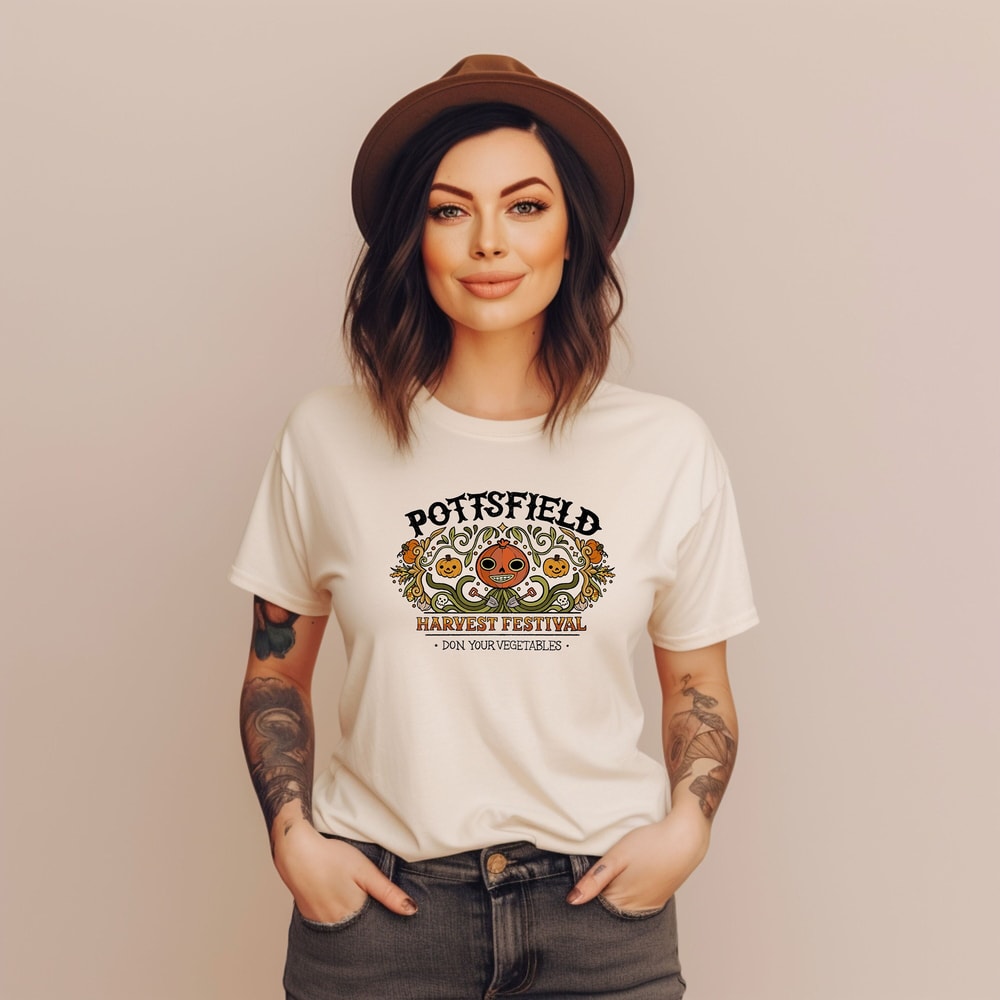 Pottsfield Harvest Festival Shirt, Gift For Autumn, Don Your Vegetables Shirt, Autumn Harvest Tshirt, Goth Clothing, Skeleton Festival Tee.jpg