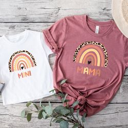 rainbow mama shirt, rainbow mini shirt, blessed mama mini, thankful formini, mama and baby, mama mini matching shirt, mo