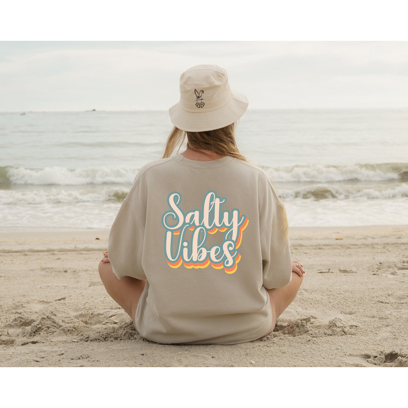 Retro Salty Vibes Tshirt, Vintage summer tshirt, Beach Shirt, Retro summer Shirt, Matching Summer Graphic shirt, Beach Tank Top Racerback Te.jpg