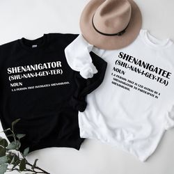 shenanigator and shenanigatee shirt, funny couples shirts, couples drinking shirt, couples vacation sweatshirt, shenanig