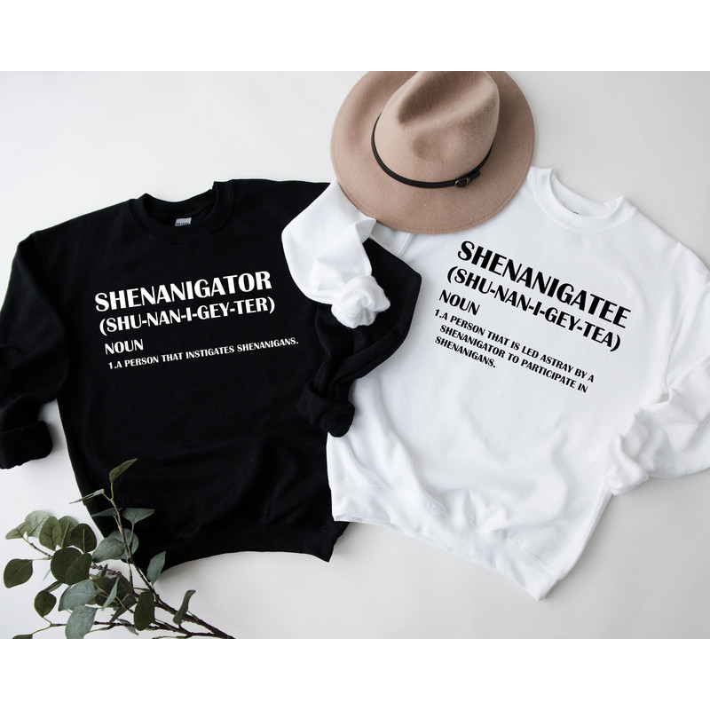Shenanigator And Shenanigatee Shirt, funny couples shirts, Couples Drinking Shirt, Couples Vacation Sweatshirt, Shenanigans Matching Tee.jpg
