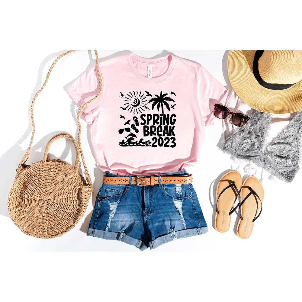 Spring Break Shirt, Beach Vibes 2023 Shirt, Beach Lover Shirts, Family Matching Shirt, Vacation Gift, Bff Gift for Friends, Teacher Shirt.jpg