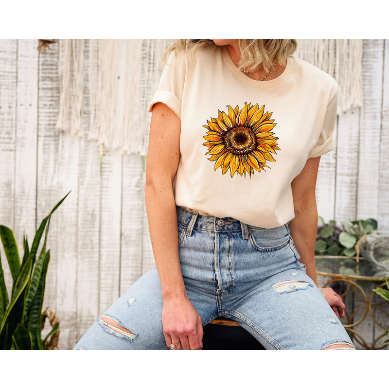Sunflower Shirt, Flower Print Shirt, Womens Garden Shirt, Funny Shirt, Floral Shirt, Plant Sunflower Shirt, Sunshine Tee, Gift for Her.jpg