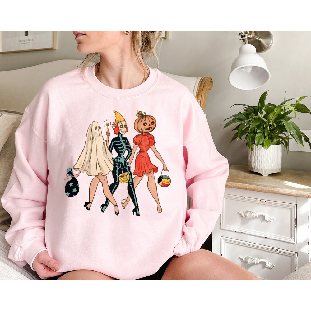 Trick or Treat Shirt, Spooky Season Sweatshirt, Halloween Costume, Cute Halloween Shirt, Women Halloween Tshirt, Ladies Halloween Sweatshirt.jpg