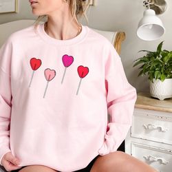 valentines sweatshirt, lollipop valentines shirt, vday sweatshirt, valentines day gift for friend, valentines sucker shi