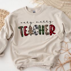 very merry teacher christmas shirt, teacher merry christmas shirt, teacher christmas tree sweatshirt, xmas gift, christm